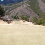 桜ヒルズゴルフクラブ（旧秋山カントリークラブ）インコース8番　パー4の風景